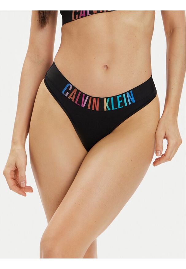 Calvin Klein Underwear Stringi 000QF7833E Czarny. Kolor: czarny. Materiał: bawełna