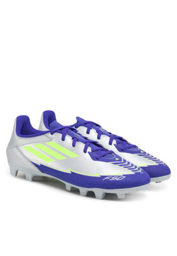 Adidas - adidas Buty do piłki nożnej F50 Club Messi Firm/Multi-Ground IH0916 Szary. Kolor: szary. Materiał: skóra