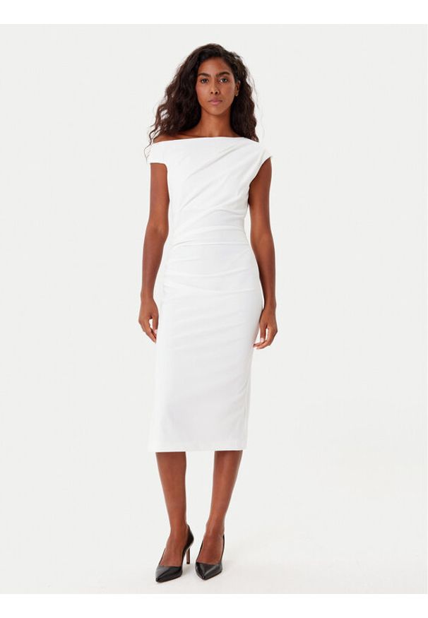 Rinascimento Sukienka koktajlowa CFC0125334003 Biały Slim Fit. Kolor: biały. Materiał: syntetyk. Styl: wizytowy