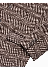 Ombre Clothing - Płaszcz męski C499 - brązowy - XXL. Kolor: brązowy. Materiał: poliester, akryl #3