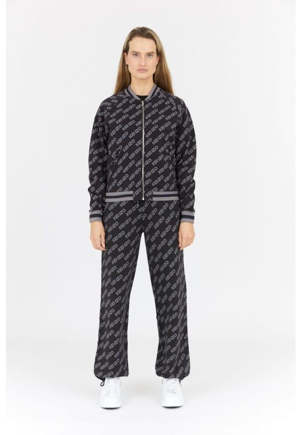 Kenzo - KENZO Rozpinana bluza damska w logo, Rozmiar S. Kolor: czarny