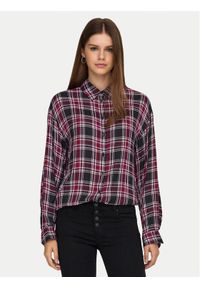 only - ONLY Koszula Evia 15355741 Bordowy Loose Fit. Kolor: czerwony. Materiał: wiskoza