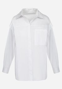 Born2be - Biała Koszula z Kieszenią i Odpinanymi Rękawami Jourdan. Typ kołnierza: kołnierzyk klasyczny. Kolor: biały. Materiał: bawełna, tkanina. Długość: długie. Wzór: gładki. Styl: klasyczny #5