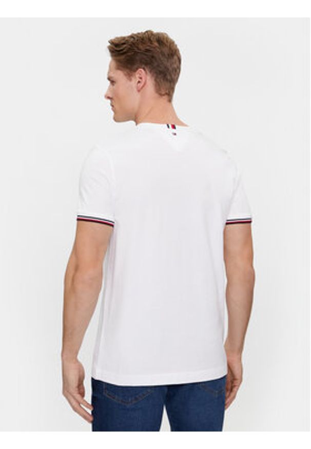 TOMMY HILFIGER - Tommy Hilfiger T-Shirt Logo MW0MW32584 Biały Regular Fit. Kolor: biały. Materiał: bawełna