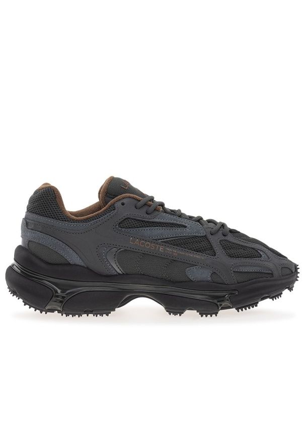 Buty Lacoste Athleisure L003 2K24 Erkek Siyah 748SMA0060-12X - szare. Zapięcie: sznurówki. Kolor: szary. Materiał: guma, skóra, tkanina, materiał, syntetyk. Szerokość cholewki: normalna