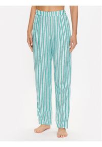 Etam Spodnie piżamowe 6539394 Zielony Regular Fit. Kolor: zielony. Materiał: len, wiskoza