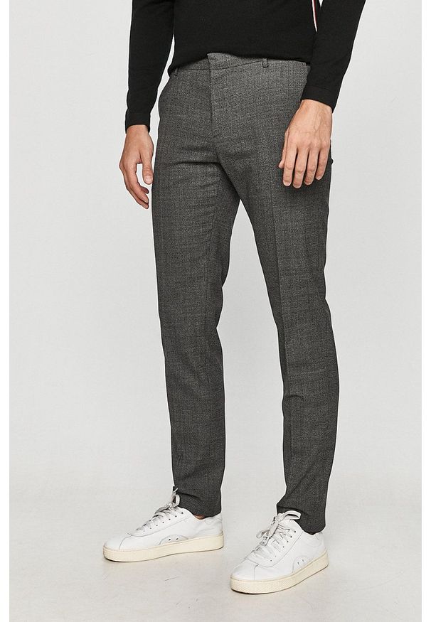Tommy Hilfiger Tailored - Spodnie. Kolor: szary. Materiał: tkanina