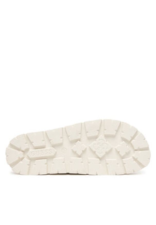 Guess Klapki FLJFAX ELE03 Écru. Kolor: kremowy. Materiał: skóra