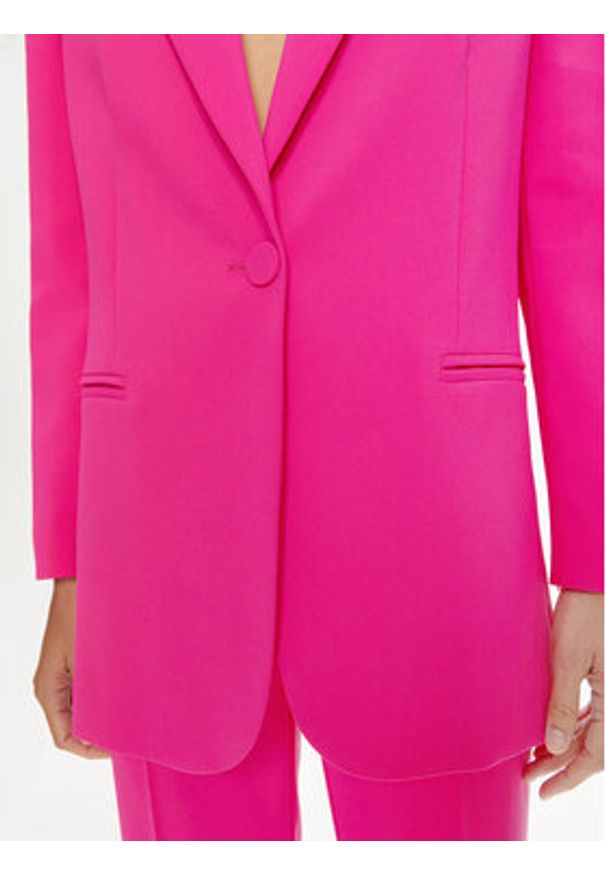Pinko - PINKO Marynarka Esagerata 102858 A1L8 Różowy Regular Fit. Kolor: różowy. Materiał: syntetyk