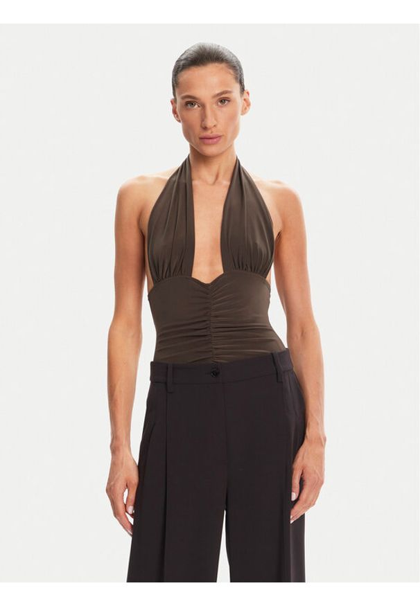 NORMA KAMALI Body Mio KK424XPLG74823 Brązowy Slim Fit. Kolor: brązowy. Materiał: syntetyk