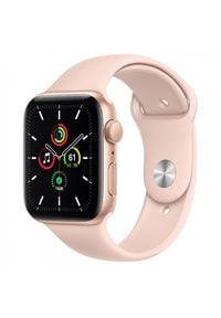 APPLE - Smartwatch Apple Watch SE GPS 44mm aluminium, złoty | piaskowy róż pasek sportowy. Rodzaj zegarka: smartwatch. Kolor: różowy, wielokolorowy, złoty. Styl: sportowy #1