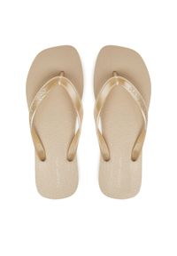 Calvin Klein Jeans Japonki Thong+ Tpu Metallic YW0YW01720 Beżowy. Kolor: beżowy
