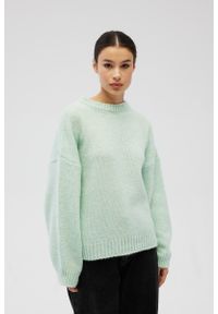 Marsala - Sweter oversize z bufiastymi rękawami w kolorze FROSTY MINT - RIVERO-UNI. Okazja: na co dzień. Materiał: akryl, wełna. Sezon: lato, jesień, wiosna, zima. Styl: casual