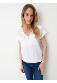 Mohito - Biała bluzka z wiskozy - Biały. Kolor: biały. Materiał: wiskoza #2