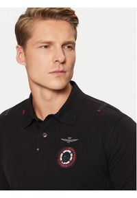 Aeronautica Militare Polo 242PO1810J564 Czarny Regular Fit. Typ kołnierza: polo. Kolor: czarny. Materiał: bawełna