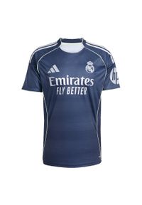 Adidas - Koszulka Real Madrid 25/26 Away. Kolor: szary, niebieski, wielokolorowy. Sport: piłka nożna