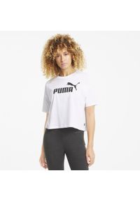 Koszulka Puma Ess Cropped Logo. Kolor: biały. Długość rękawa: krótki rękaw. Długość: krótkie. Sport: fitness