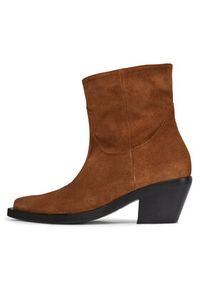 Pinko - PINKO Botki Mozart Texano Al 23-24 BLKS1 102025 A0N8 Brązowy. Kolor: brązowy. Materiał: zamsz, skóra #5