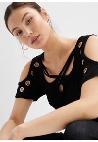 bonprix - Shirt z paskami. Kolor: czarny. Styl: elegancki #2