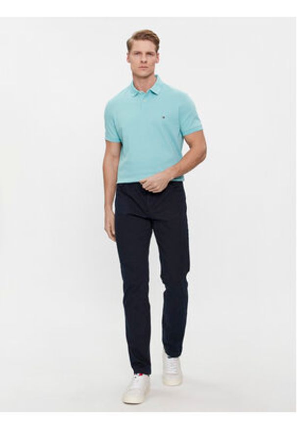 TOMMY HILFIGER - Tommy Hilfiger Polo 1985 MW0MW17770 Niebieski Regular Fit. Typ kołnierza: polo. Kolor: niebieski. Materiał: bawełna