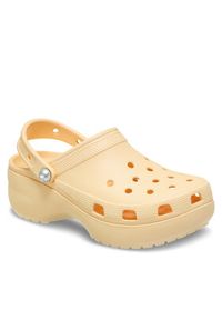 Crocs Klapki Classic Platform Pearl Clog 211231 Złoty. Kolor: złoty. Obcas: na platformie