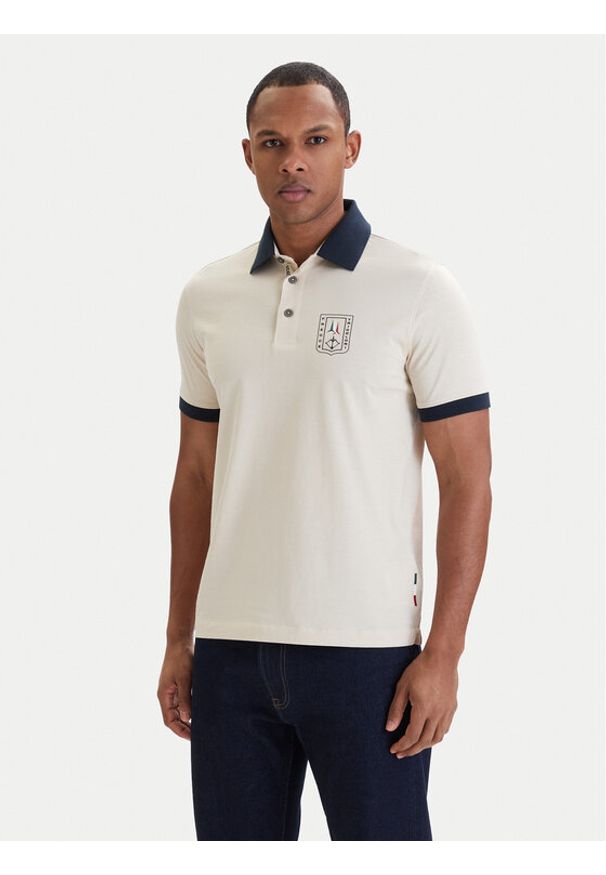 Aeronautica Militare Polo 261PO1917UJ00682 Beżowy Regular Fit. Typ kołnierza: polo. Kolor: beżowy. Materiał: bawełna