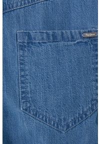 Pepe Jeans koszula jeansowa LILITH damska relaxed z kołnierzykiem klasycznym. Typ kołnierza: kołnierzyk klasyczny. Kolor: niebieski. Materiał: tkanina. Długość rękawa: długi rękaw. Długość: długie. Styl: klasyczny #5
