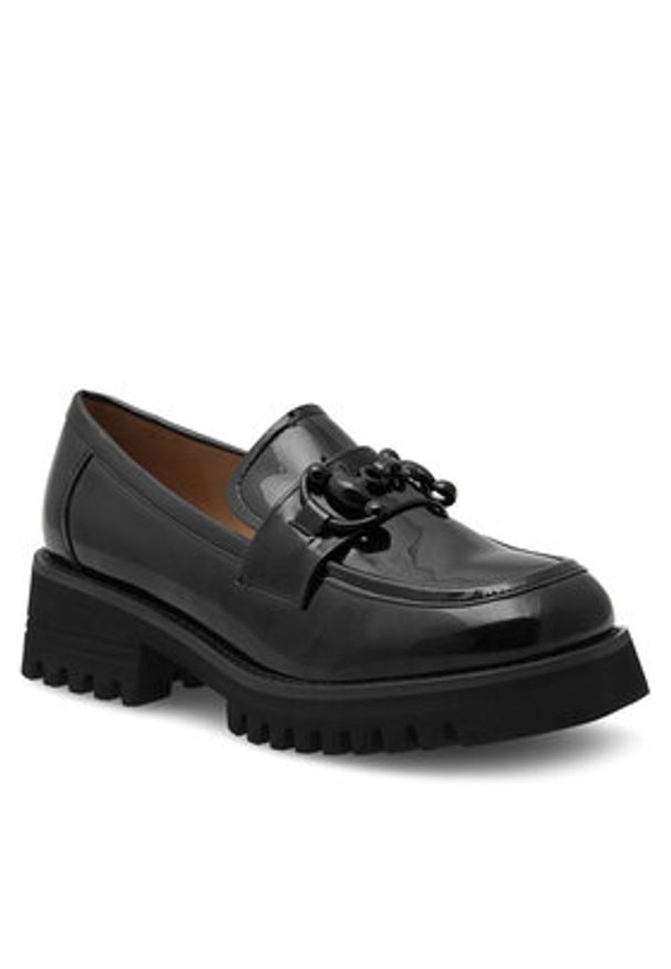 Badura Loafersy WFA2487-1Z Czarny. Kolor: czarny. Materiał: lakier, skóra