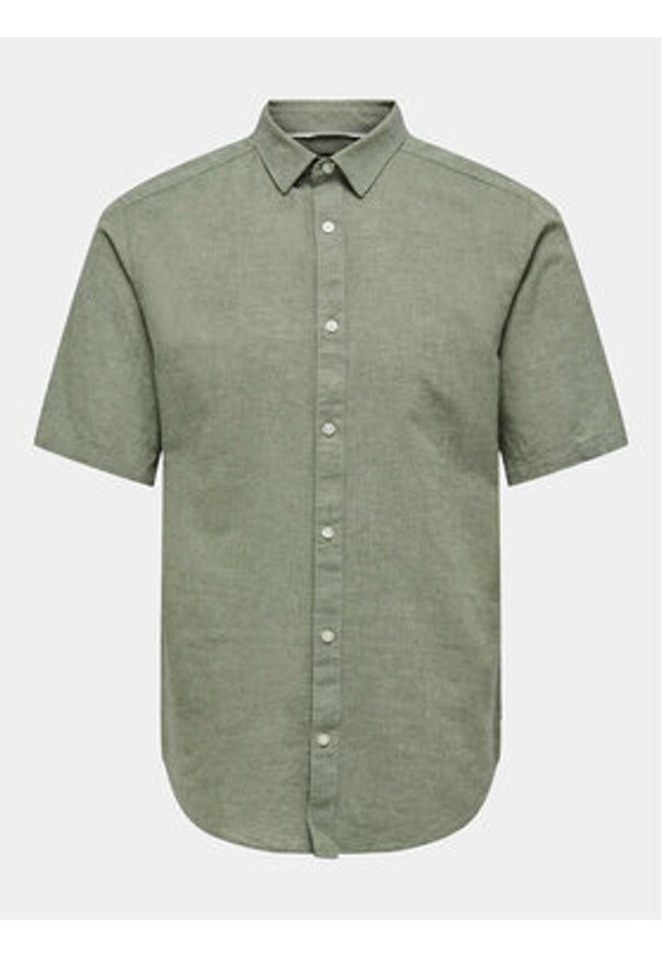 Only & Sons Koszula Caiden 22009885 Zielony Slim Fit. Kolor: zielony. Materiał: bawełna