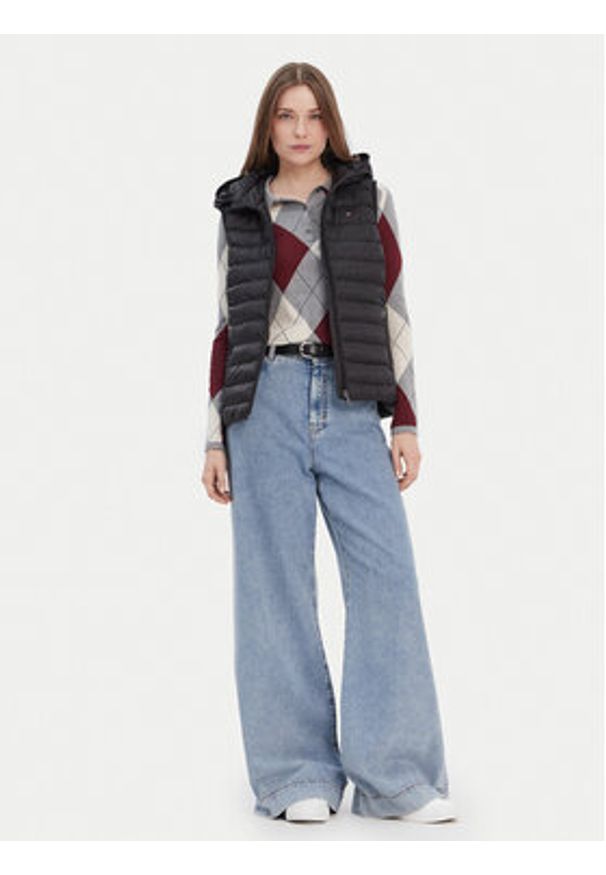 TOMMY HILFIGER - Tommy Hilfiger Bezrękawnik Global Stripe WW0WW42051 Czarny Regular Fit. Kolor: czarny. Materiał: syntetyk. Długość rękawa: bez rękawów