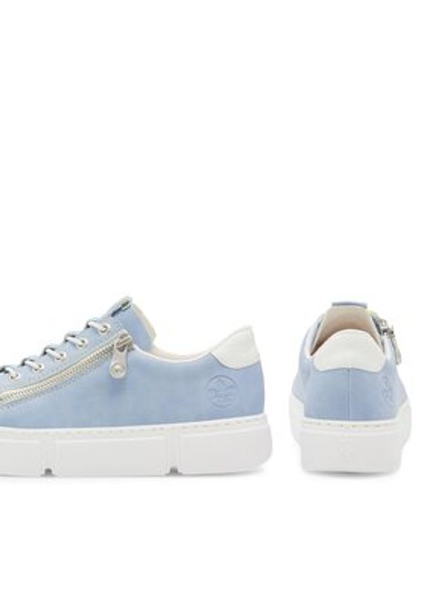 Rieker Sneakersy N5952-10 Błękitny. Kolor: niebieski. Materiał: skóra