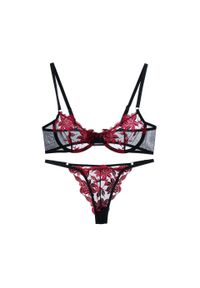Intica - Komplet koronkowej bielizny ażurowej z biustonoszem i majtkami Dobrila. Kolor: wielokolorowy. Materiał: koronka. Wzór: ażurowy
