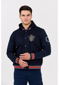 Aeronautica Militare - AERONAUTICA MILITARE Granatowa męska kurtka bomberka Accademia, Rozmiar 50. Kolor: niebieski. Materiał: bawełna, elastan, materiał. Styl: klasyczny
