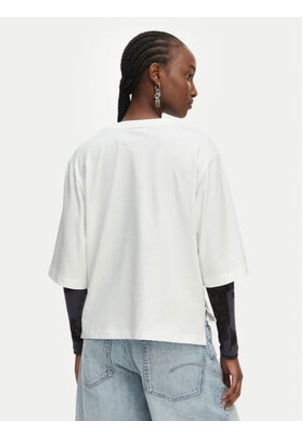 G-Star RAW - G-Star Raw T-Shirt Modern D29372-B771 Biały Relaxed Fit. Kolor: biały. Materiał: bawełna