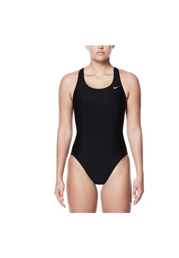 Strój pływacki damski Nike Poly NESS5021. Materiał: dzianina, tkanina, materiał. Długość: długie. Wzór: gładki
