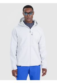 4f - 4F Kurtka softshell wiatroodporna membrana 10000 męska - szara 3XL. Typ kołnierza: kaptur. Kolor: szary. Materiał: softshell. Technologia: Windstopper