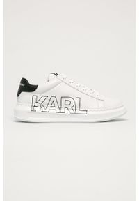 Karl Lagerfeld - Buty skórzane. Nosek buta: okrągły. Zapięcie: sznurówki. Kolor: biały. Materiał: skóra