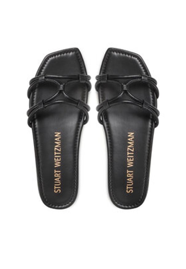 Stuart Weitzman Klapki Wovenknotslidesandal SA616 Czarny. Kolor: czarny. Materiał: skóra