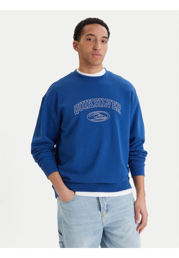 Quiksilver Bluza New Iconic EQYFT05206 Niebieski Oversize. Kolor: niebieski. Materiał: bawełna