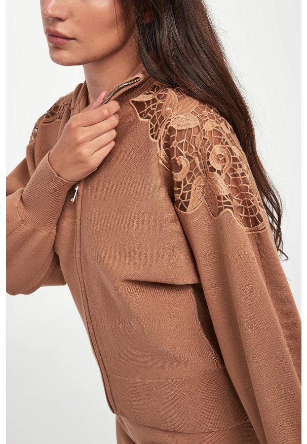 Twinset Milano - Sweter damski zapinany na zamek TWINSET