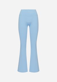 Born2be - Niebieskie Legginsy Typu Dzwony z Wysokim Stanem Orralise. Okazja: na co dzień. Stan: podwyższony. Kolor: niebieski. Styl: casual