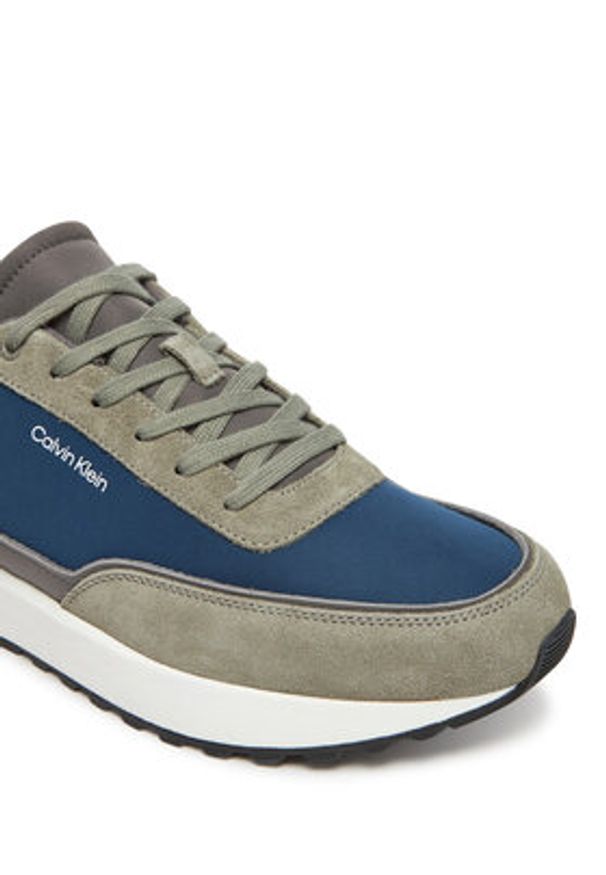 Calvin Klein Sneakersy Low Top Lace Up Repreve Mix HM0HM01714 Zielony. Kolor: zielony. Materiał: skóra