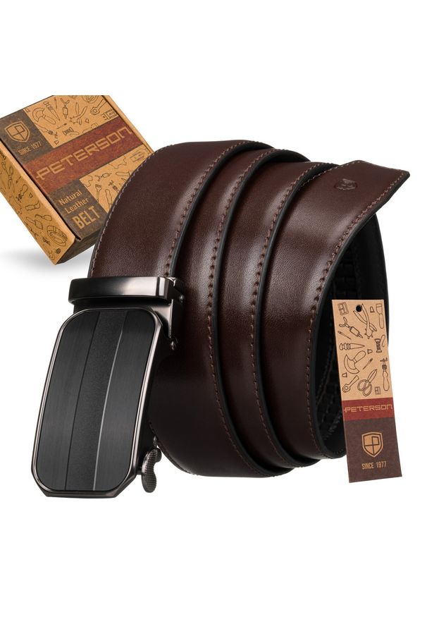 Pasek automatyczny Peterson 35 mm PTN AB35-03-PUL BRO brązowy. Kolor: brązowy. Styl: elegancki, casual