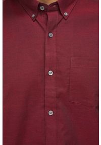 medicine - Medicine koszula bawełniana męska kolor bordowy regular z kołnierzykiem button-down. Typ kołnierza: button down. Kolor: czerwony. Materiał: bawełna. Długość rękawa: długi rękaw. Długość: długie. Wzór: gładki #5