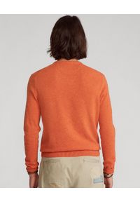 Ralph Lauren - RALPH LAUREN - Pomarańczowy sweter z wełny merino. Okazja: na co dzień. Typ kołnierza: polo. Kolor: pomarańczowy. Materiał: wełna. Długość rękawa: długi rękaw. Długość: długie. Wzór: haft. Styl: klasyczny, casual #5