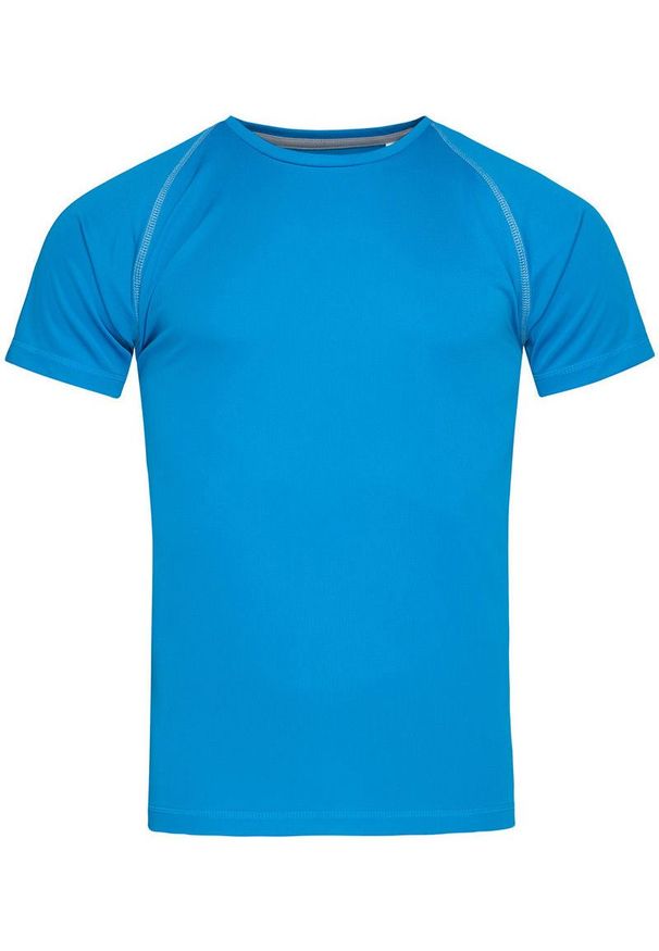 Niebieski t-shirt Stedman raglanowy rękaw, sportowy