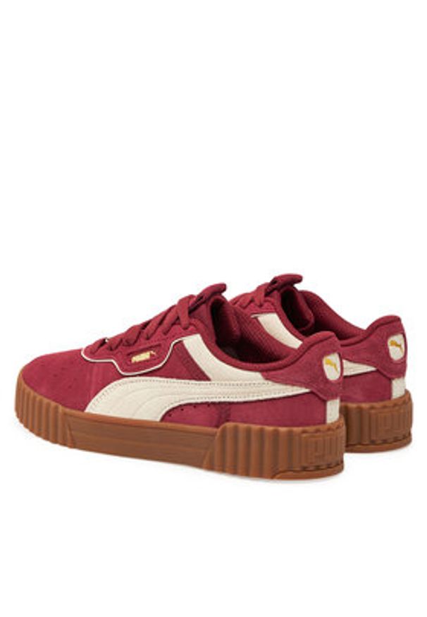 Puma Sneakersy Carina 3.0 Luxe SD 400725 01 Bordowy. Kolor: czerwony. Materiał: zamsz, skóra