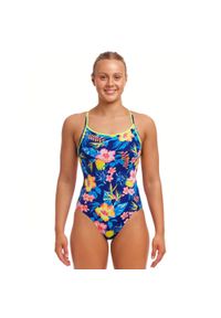 FUNKITA - Strój kąpielowy damski jednoczęściowy na basen plażę Funkita. Kolor: niebieski, wielokolorowy. Materiał: poliester #1