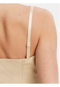 Guess Top W5GH0L WH5L2 Beżowy Regular Fit. Kolor: beżowy. Materiał: len #4