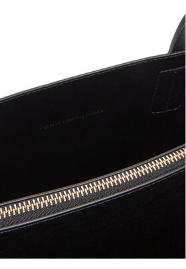 TOMMY HILFIGER - Tommy Hilfiger Torebka Th Distinct Satchel AW0AW17463 Czarny. Kolor: czarny. Materiał: skórzane